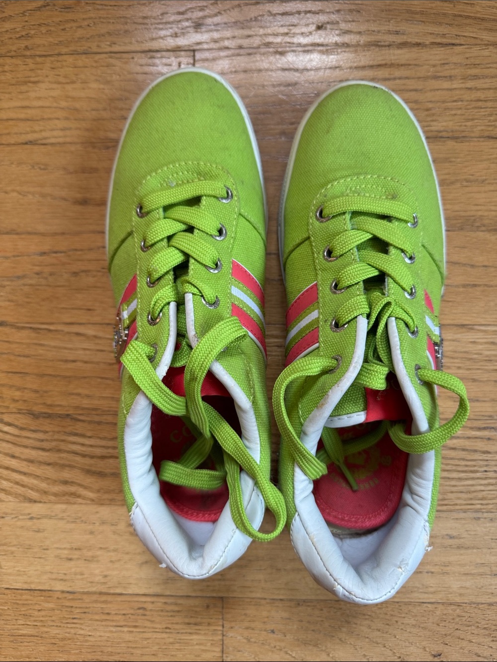 COOGI Lime Green Sneakers with Pink Accents